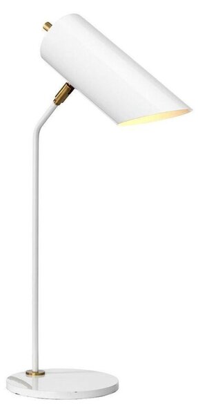 Elstead QUINTO/TLWAB Quinto 1 Light Table Lamp In White And Aged Brass