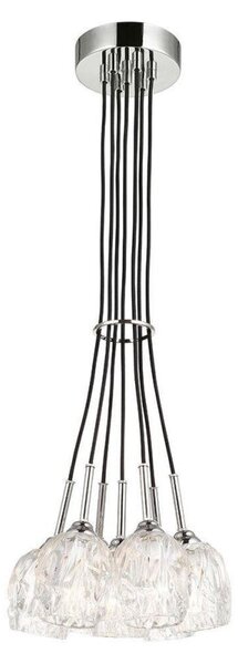 FE/RUBIN/7P Rubin 7 Light Cluster Chandelier In Polished Nickel