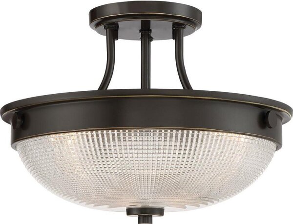 QZ/MANTLESFPN Mantle 2 Light Semi Flush Ceiling Light In Bronze