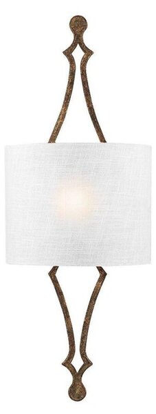 FE/TILLING1DSGL Tilling 1 Light Wall Light In Distressed Gold Leaf And White Shade