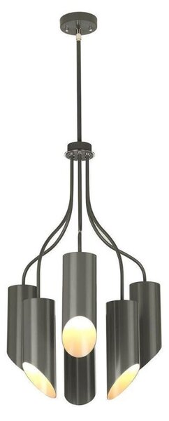Elstead QUINTO6GPN Quinto 6 Light Ceiling Chandelier In Grey And Nickel