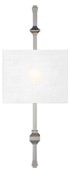 FE/TEVA1PN Teva 1 Light Wall Light In Polished Nickel With White Shade