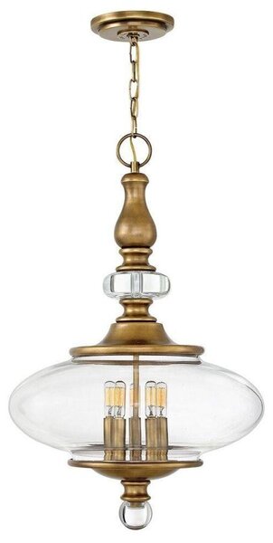 HK/WEXLEY/5PHB Wexley 5 Light Ceiling Pendant Light In Heritage Brass