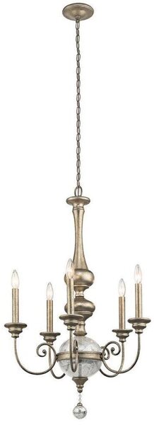 KL/ROSALIE/5B Rosalie 5 Light Chandelier Light In Sterling Gold
