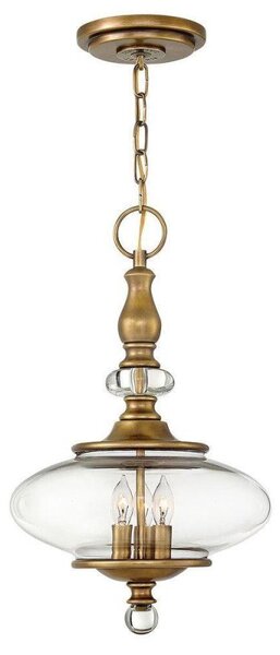 HK/WEXLEY/3PHB Wexley 3 Light Ceiling Pendant Light In Heritage Brass
