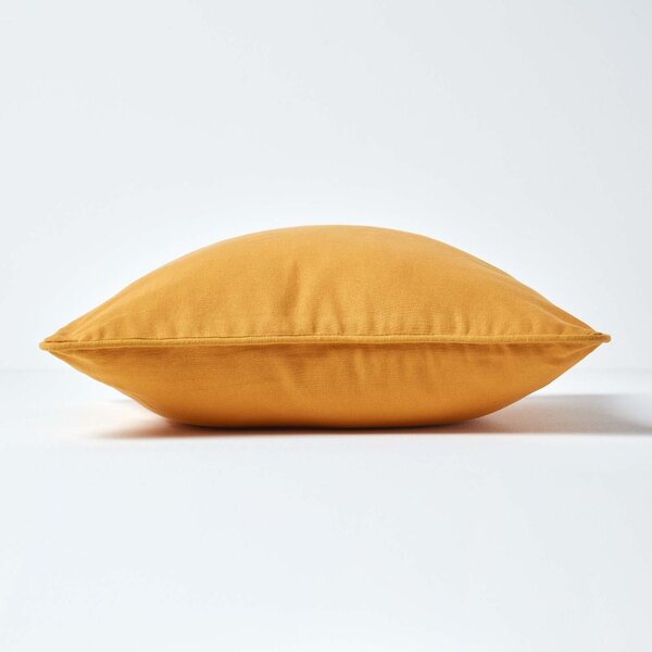 Cotton Plain Rectangular Mustard Yellow Cushion Cover, 30 x 50cm