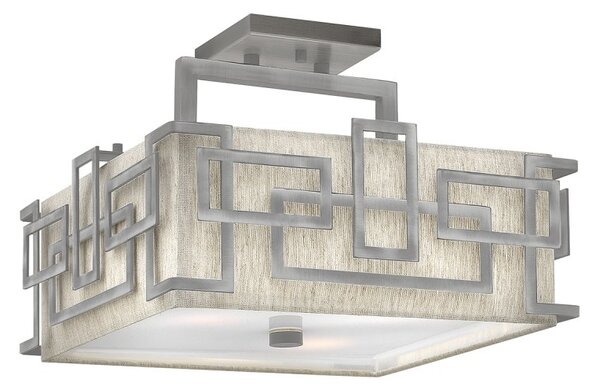 HK-LANZA-SF-AN Lanza 3 Light Semi Flush Ceiling Light In Antique Nickel