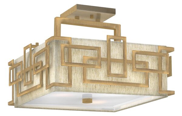 HK-LANZA-SF-BR Lanza 3 Light Semi Flush Ceiling Light In Brushed Bronze