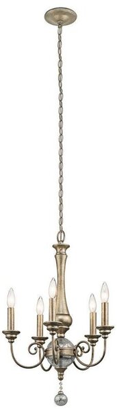 KL/ROSALIE/5A Rosalie 5 Light Mini Chandelier Light In Sterling Gold