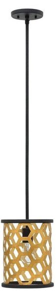 HK/FELIX/MP Felix 1 Light Mini Pendant Light In Gold And Black