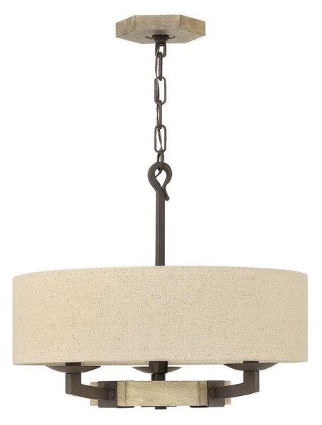 HK/WYATT/3P Wyatt 3 Light Ceiling Pendant In Iron Rust