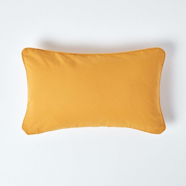 Cotton Plain Rectangular Mustard Yellow Cushion Cover, 30 x 50cm