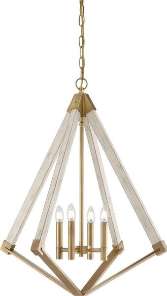 QZ/VIEWPOINT/L Viewpoint 4 Light Ceiling Chandelier In Weathered Brass