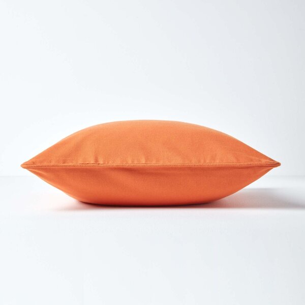 Homescapes Cotton Plain Burnt Orange Cushion Cover, 30 x 30cm