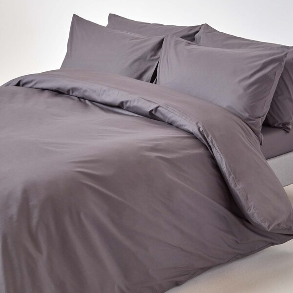 Dark Grey Egyptian Cotton Single Duvet cover with One Pillowcase, 200 TC