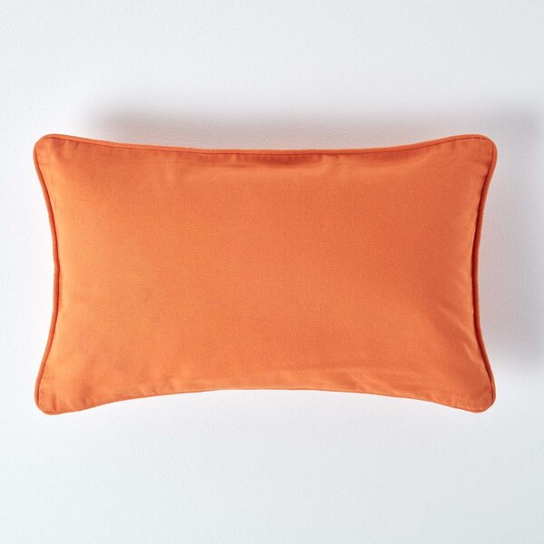 Cotton Plain Burnt Orange Rectangular Cushion Cover, 30 x 50cm