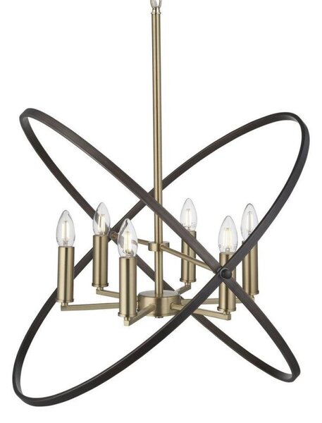 Searchlight 8246-6BZ Hoopla 6 Light Ceiling Pendant Light In Bronze