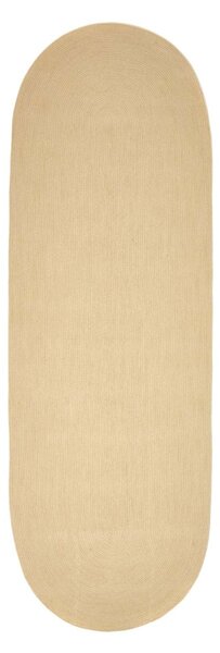 Linen Handmade Woven Braided Oval Hallway Runner, 66 x 200 cm