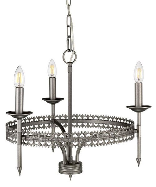Elstead CROWN3 Crown 3 Light Chandelier Light In Iron Gate