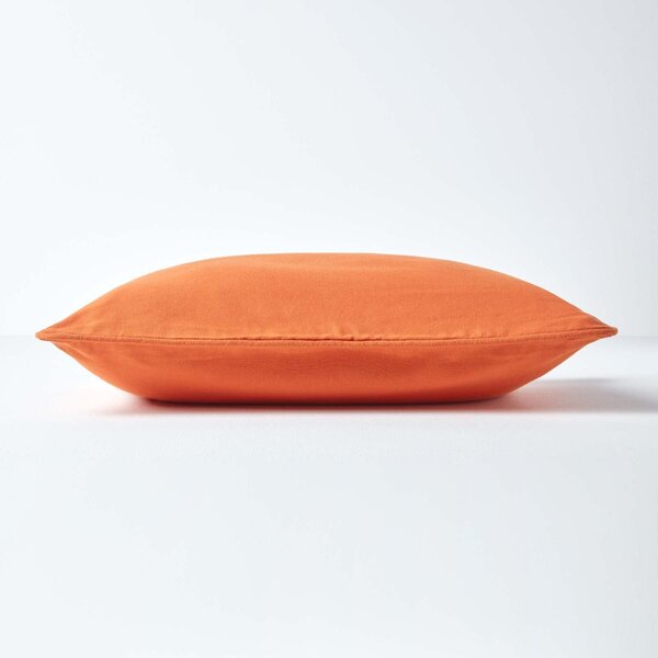 Cotton Plain Burnt Orange Rectangular Cushion Cover, 30 x 50cm