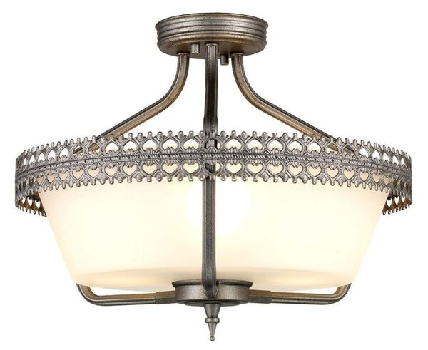 Elstead CROWN/SF Crown 3 Light Semi Flush/Pendant In Iron Gate
