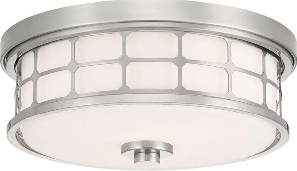 QZ/GUARDIAN/FPN Guardian 2 Light Bathroom Flush Ceiling Light In Brushed ickel