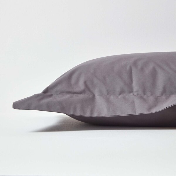 Dark Grey Egyptian Cotton Oxford Pillowcase 200 TC, King Size