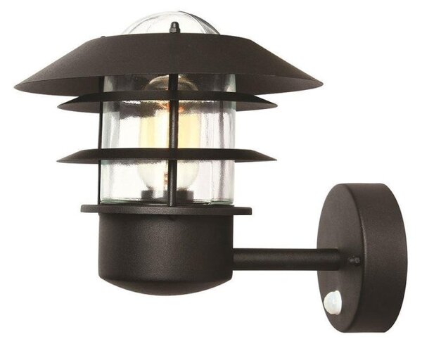 Elstead HELSINGORPIRBK Helsingor 1 Light Outdoor PIR Wall Lantern In Black
