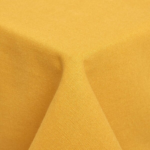 Homescapes Plain cotton Mustard Yellow Tablecloth, 54 x 54 Inches