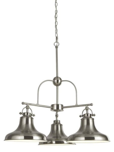 Searchlight 3183-3SS Dallas 3 Light Multi Arm Pendant In Satin Silver