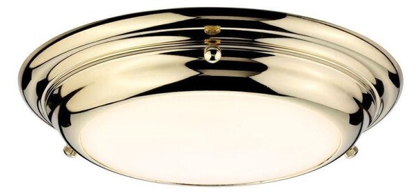 Elstead WELLAND/F/SPB Welland Mini LED FLush Ceiling Light In Polished Brass - Dia: 245mm