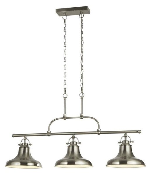 Searchlight 3193-3SS Dallas 3 Light Linear Pendant In Satin Silver