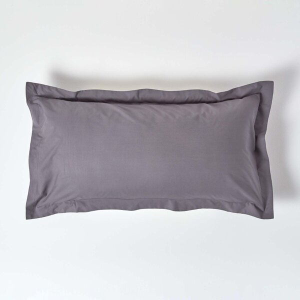 Dark Grey Egyptian Cotton Oxford Pillowcase 200 TC, King Size