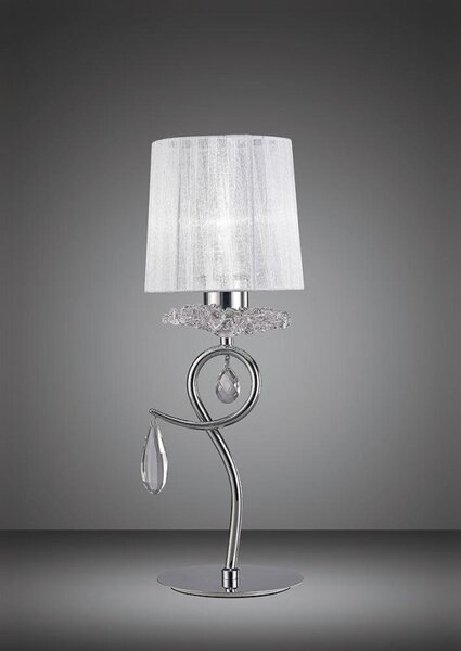 Mantra M5279 Louise 1 Light Table Lamp In Chrome With White Shade