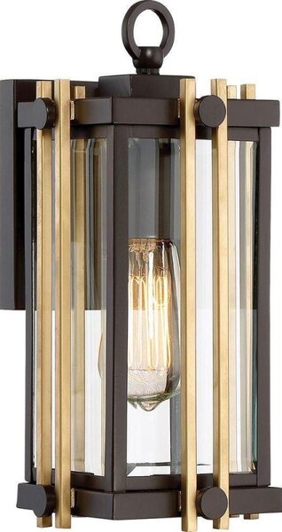 QZ/GOLDENROD2/S Golden Rod Small Outdoor Wall Lantern In Bronze - H: 324mm