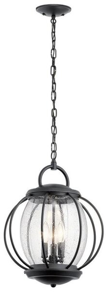 KL/VANDALIA8/L Vandalia 3 Light Outdoor Chain Lantern In Black