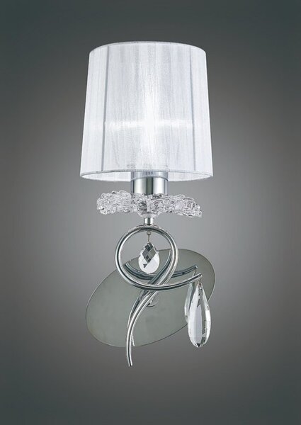 Mantra M5277 Louise 1 Light Wall Light In Chrome With White Shade