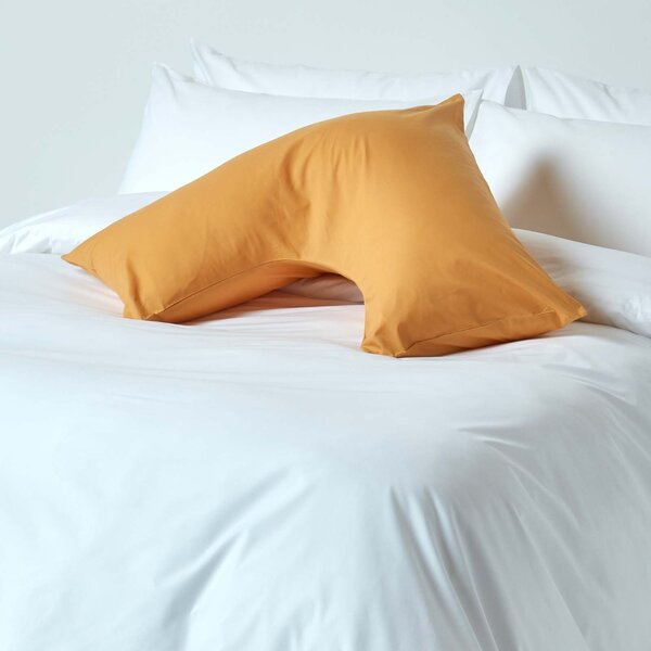 Homescapes Mustard Yellow Egyptian Cotton V Shaped Pillowcase 200 TC