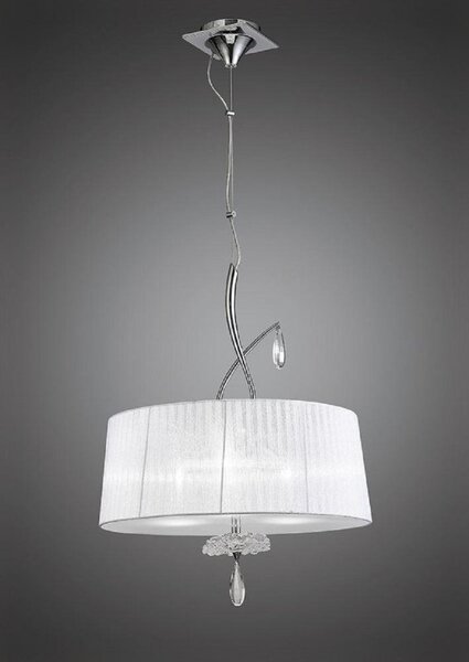 Mantra M5274 Louise 3 Light Single Ceiling Pendant Light In Chrome With White Shade