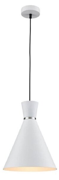 Franklite PCH212 Happy 1 Light Small Ceiling Pendant In Satin White - Dia: 250mm
