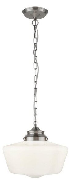 Searchlight 8071-1SS School House 1 Light Ceiling Pendant In Satin Silver