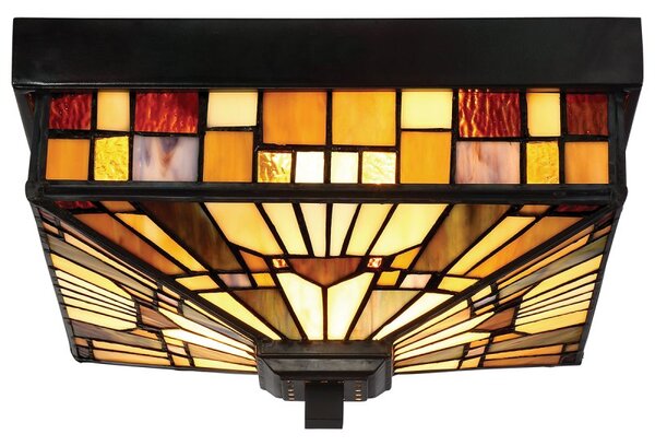 QZ-INGLENOOK-F Inglenook Outdoor Flush Ceiling Light In Valiant Bronze
