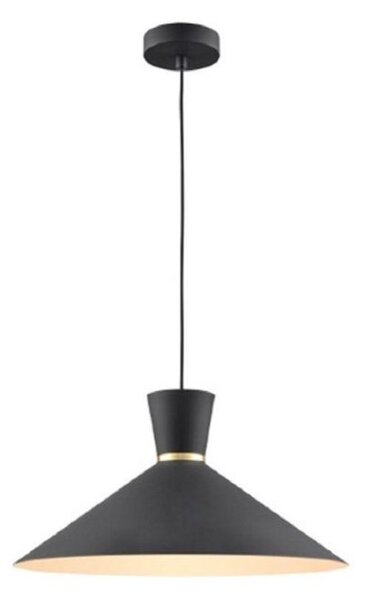 Franklite PCH215 Happy 1 Light Large Ceiling Pendant In Satin Black - Dia: 400mm