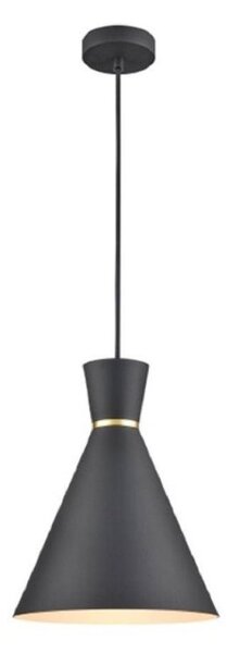 Franklite PCH214 Happy 1 Light Small Ceiling Pendant In Satin Black - Dia: 250mm