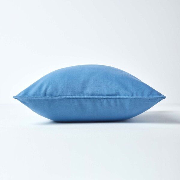 Cotton Plain Air Force Blue Rectangular Cushion Cover, 30 x 50 cm