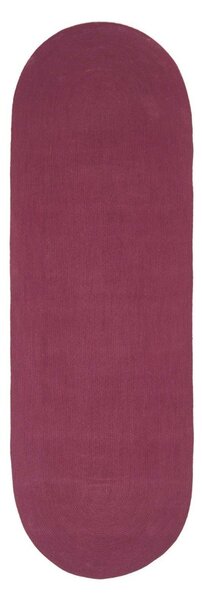 Homescapes Plum Handmade Woven Braided Oval Hallway Runner, 66 x 200 cm