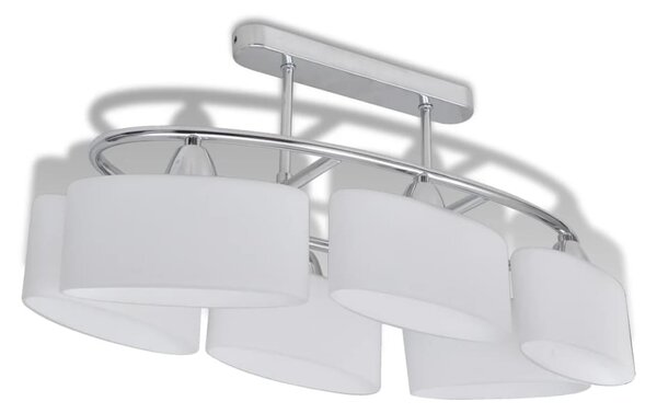 Ceiling Lamp with Ellipsoid Glass Shades for 6 E14 Bulbs