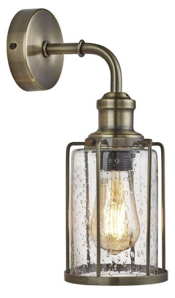 Searchlight 1261AB Pipes 1 Light Wall Light In Antique Brass