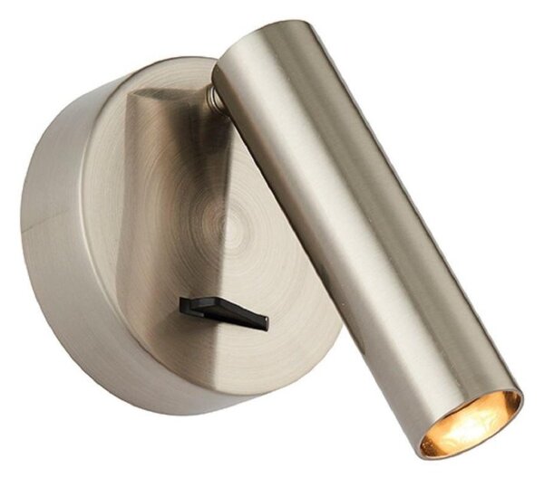 1 Light Wall Light In Brushed Aluminium