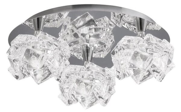 Mantra M3955 Artic 3 Light Flush Round Ceiling Light In Chrome With Clear Glass